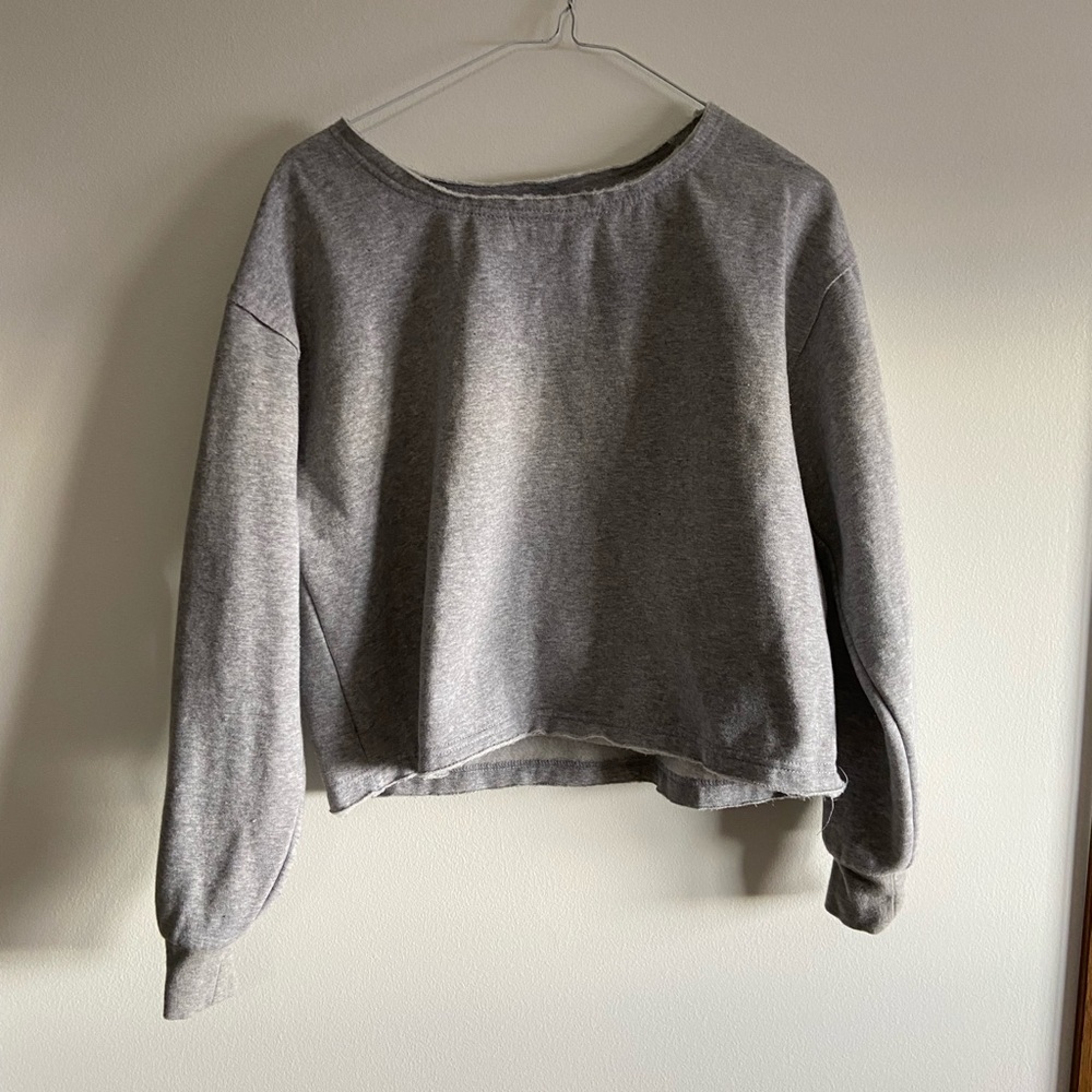 RVCA Grey cropped crew neck